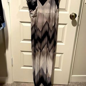 Black, grey and white maxi dress
